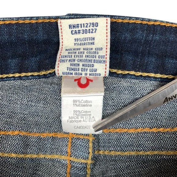 True Religion STELLA Jeans Size 27 Skinny‎ Low Rise Blue Denim (Actual 30x31) - Picture 10 of 15